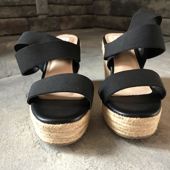 NWOT Steve Madden espadrille wedges black 8 9.5 - Picture 12 of 16